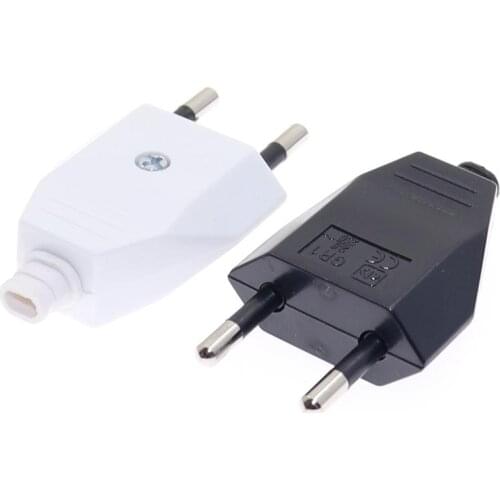 2pcs/lot European EU CEE 7/16 Type C Rewireable Power Plug Black White Color