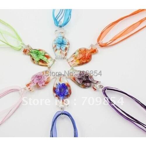 Water bottle-shape 3D 49*24MM Murano Glass Lampwork Classic Necklace pendant decoration 12pcs/lot/#NM