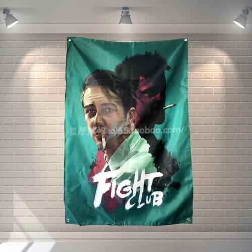 "FIGHT CLUB" Classic Movies Cloth Flag Banners & Accessories Bar Billiards Hall Studio Theme Wall Hanging Decoration