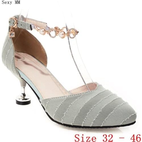 Women High Heels D'Orsay Pumps Ladies High Heel Shoes Stiletto Woman Party Shoes Small Plus Size 32 33 - 40 41 42 43 44 45 46