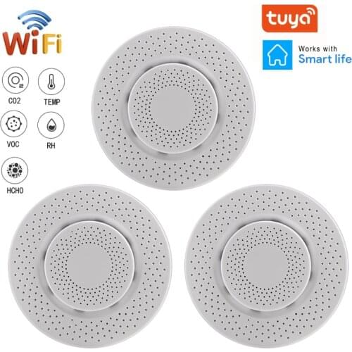Tuya Smart Carbon Dioxide Sensor CO2 HCHO VOC Formaldehyde Smart Life Air Monitor WIFI Home Automation Warning Alarm Detector