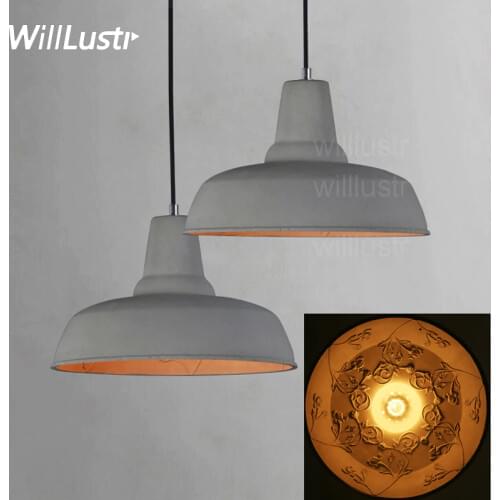 Willlustr cement suspension skygarden lamp concrete pendant light hotel restaurant hanging lighting dinning room bedside