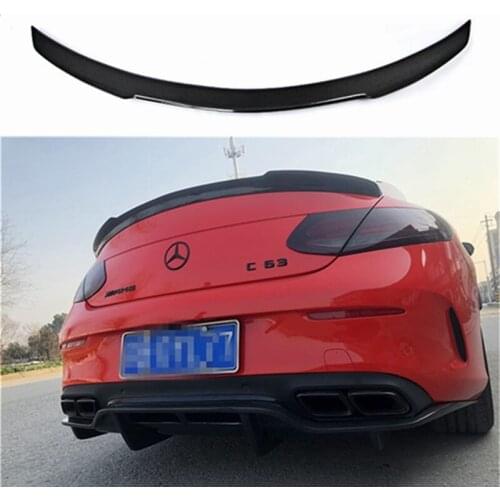 For W205 Carbon Fiber Rear Spoiler Wing C Class 2 doors Sedan 2015 + C180 C200 C250 C300 C450 C43 C63