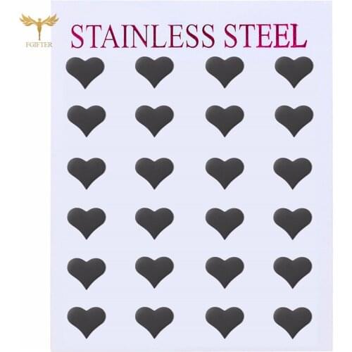 New Hot Sale Love Heart Stud Earrings Party Gift Womens Earrings Cheap Stainless Steel Jewelry Set Brincos 12 Pairs\Set