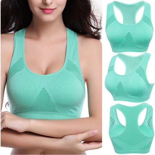 Women Breathable Sports Bra,Absorb Sweat Shockproof Padded Sports Bra Top Gym Running Fitness Yoga Sports Tops