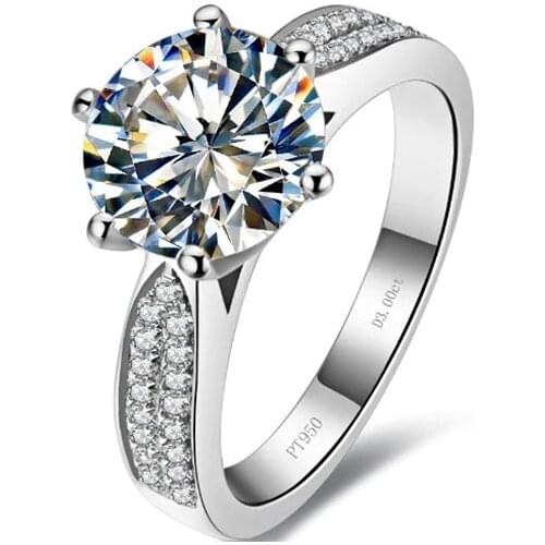 1CT Original Solid White Gold Round Terrific Fine Diamond Anniversary Ring For Women Trendy Wedding Jewelry For Bridal