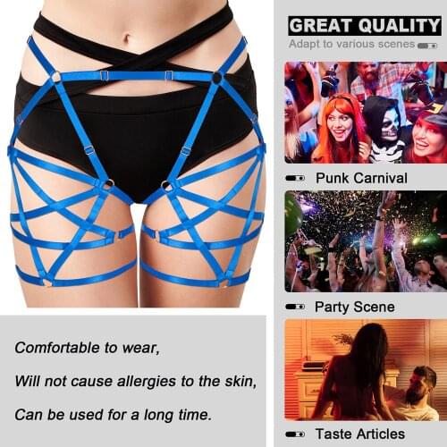Goth Womens Sexy Lingerie Adjustable Garter Belt Erotic Strap Leg Harness BDSM Cross Straps Thigh Bondage Exotic Accessories
