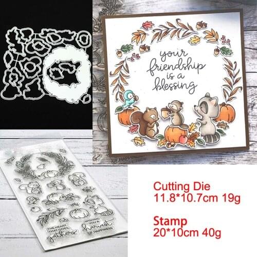 Animal Wreath Metal Cutting Dies and Stamps Stencil for DIY Scrapbooking Photo Album Embossing Decorative Craft Die