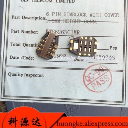 10pcs/lot High diamond SIM card Connector Mobile phone accessories 6PIN
