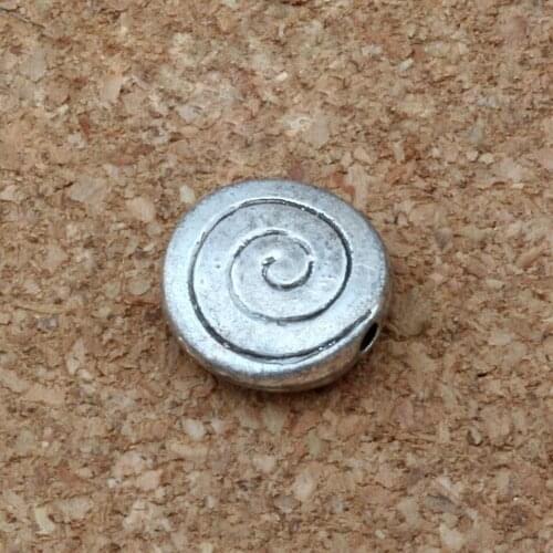 100 pcs Zinc alloy metal Round Shape Swirl Spacer Beads 10 mm DIY Jewelry D34