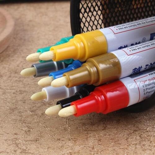 12 Color DIY Color Waterproof Pen Car Bicycle Tire Stone Egg Wood Tread Metal Permanent Paint Mark Graffiti Oily Marker