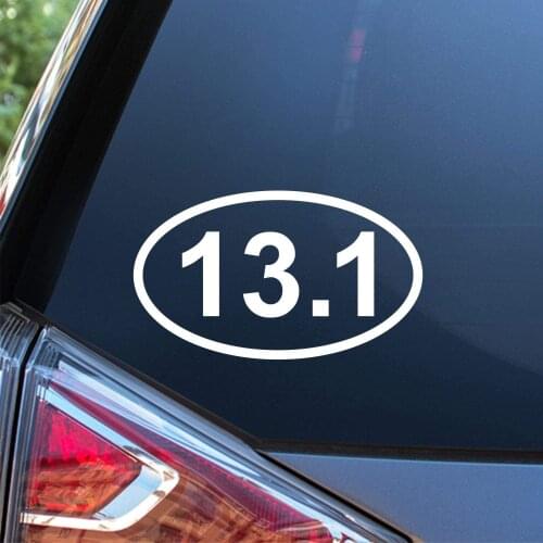 Decals 13.1 Decal Vinyl Car Sticker Running Jogging Run Half Marathon | Cars Trucks Vans Walls Laptop | White | 5.6 x 3.2 inches