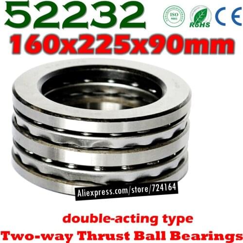 160x225x90 mm Two-way Thrust Ball Bearings 52232 Axial 52232M 38232 Plane 160*225*90 High quality Steel or brass cage Wholesale