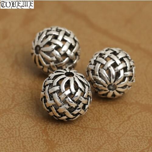2pcs Handmade 925 silver Lucky Knot beads tibetan endless knot beads malas beads jewelry accessories