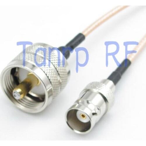 20inch BNC female jack to UHF male plug RF adapter connector 50CM Pigtail coaxial jumper cable RG316 extension cable