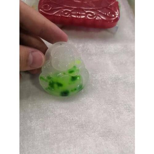 2020 Natural green jade pendant handmade Jade Buddha Pendant safe pendant good luck male and female Pendant