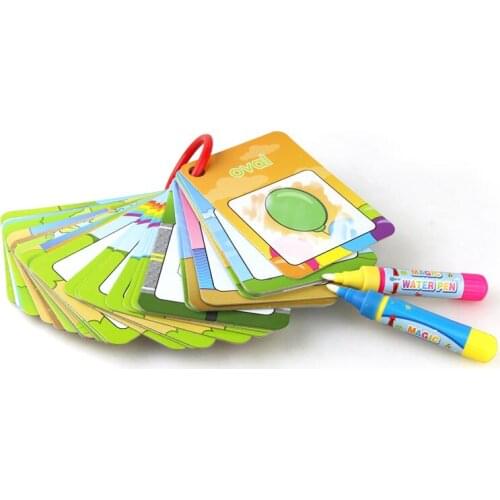 26 PCS /Set Water Drawing Learning Card & 2 Magic Pen Painting Letters Card Early Recognize Learning Educational Toys for Kids