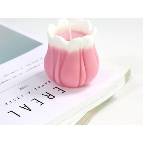 3D Tulip Shape Soap Candle Mold Chocolate Candy Silicone Mold Mousse Fondant Ice Cube Pudding DIY Baking Cake Decoration Tool