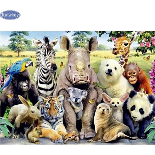 5D Diy Diamond Painting Stitch Cross Zoo,rhino,full Diamond Embroidery animals Rhinestones Diamond Mosaic Stickers Home decor