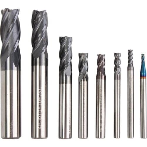 8Pcs Carbide End Mill 2-12mm 4 Blades Flute Tungsten Steel Milling Cutter CNC Tools Set Durable in use