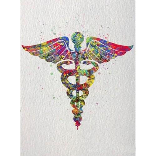 5D Diy Diamond Painting Original Medicine Symbol Caduceus Anatomy Diamond Embroidery Picture of Rhinestone diamond mosaic