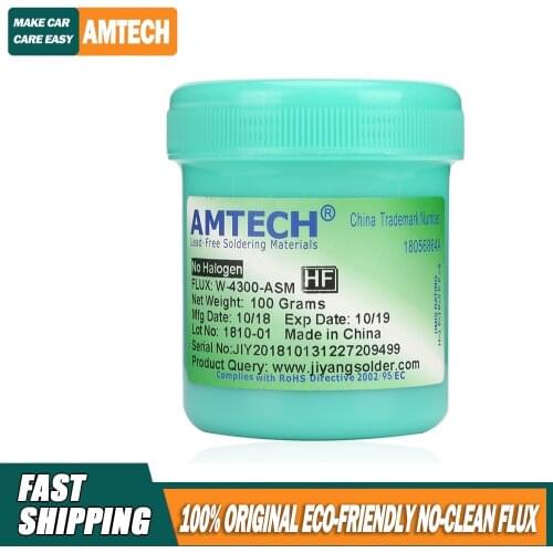 AMTECH W-4300-ASM water-soluble solder paste halogen-free professional BGA rework flux original 100G flux solder paste