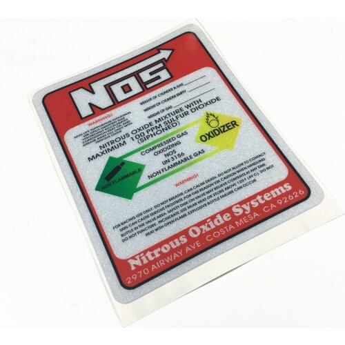 Car Styling Vinyl Decal for Fire Hydrant Warning Nitrous Oxide Mixture Oxidizer Systemrs NOS Sticker Red