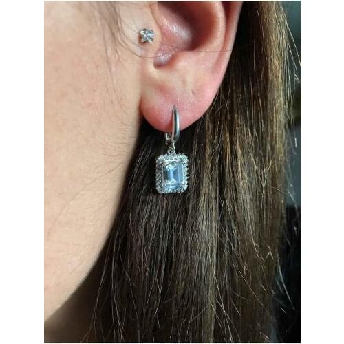 Baget Zircon Silver Women Earrings