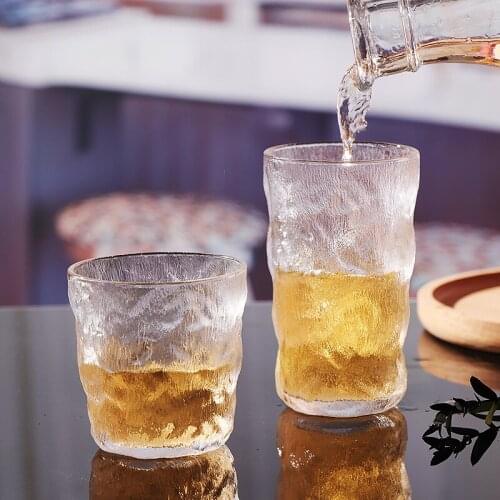 Northern Europe Glacier Glass Cup Water Cup New Color Whiskey Red Wine Cup Juice Cup Bark Texture Cup