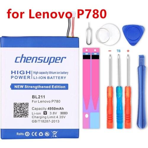 Chensuper Top Brand 100% New Batteries 4950mAh BL211 Battery for Lenovo P780 Mobile Phone Batteries
