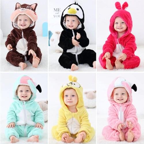 Baby clothes autumn and winter baby one-piece clothes Hanyi ins childrens pajamas flannel creeper cartoon suit