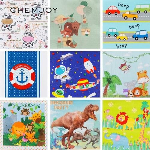 Eco Friendly Paper Napkins Dinosaur Animal Spaceman for Kids Birthday Party Disposable Beverage Napkin Jungle Party Tableware