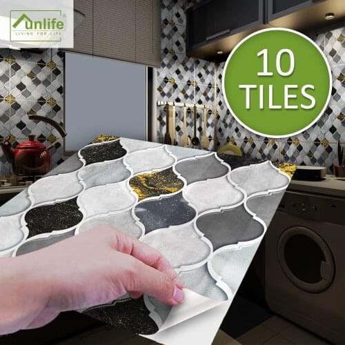Funlife® BRILLIANT™ 15/20cm Black and Wine Mosaic Tile Sticker Waterproof PVC DIY Wall Sticker for Kitchen Bathroom Home Decor