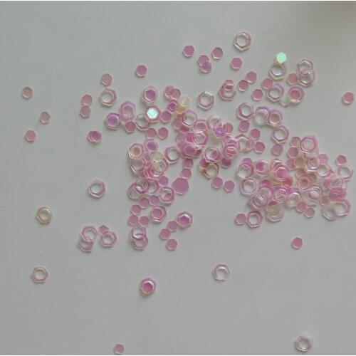 GD30-2 Free Shipping Wholesale 20g/bag Solvent Resistant 3mm Clear AB Hexagon Glitter Nice Nail art Glitter Pieces