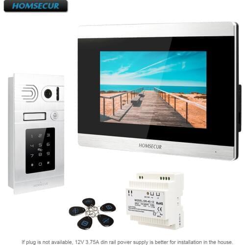 HOMSECUR 7" Wired Video Door Entry Phone Call System Intercom+Password and RFID Access BC071-S + BM715-S