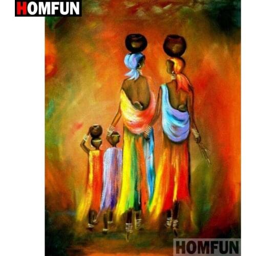 HOMFUN Full Square/Round Drill 5D DIY Diamond Painting "Woman child" 3D Embroidery Cross Stitch 5D Home Decor Gift A26956