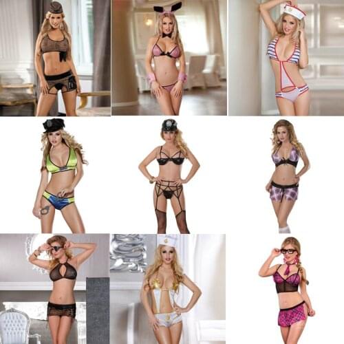 Sexy Maid Uniform Temptation Cat Sexy Dress Erotic Clothes Bodysuit and Underwear Set