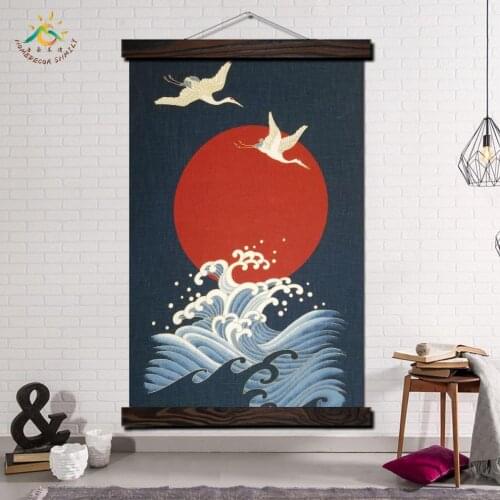 Flying Red-crowned Crane Wall Art Canvas Prints Painting Frame Scroll Painting Wall Poster Decorative Picture Art Print painting