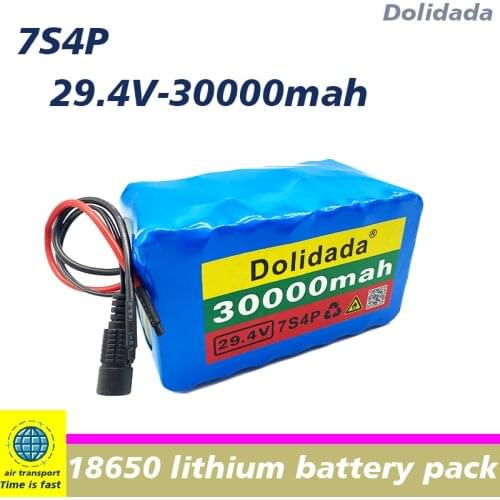 New 7S4P 29.4V 30Ah lithium battery pack batteries for electric motor bicycle ebike scooter wheelchair cropper with BMS