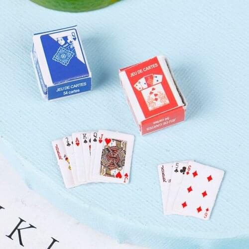 Cute 1:12 Miniature Games Poker Mini Dollhouse Playing Cards Miniature For Dolls Accessory Home Decoration High Quality