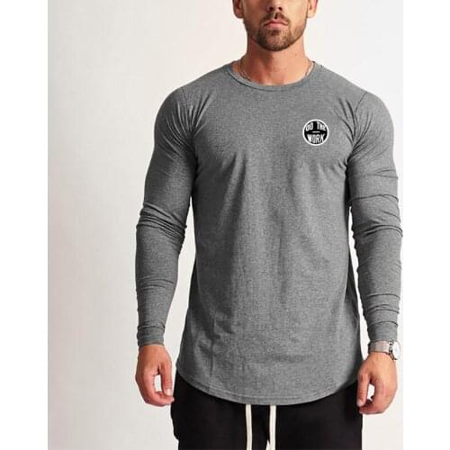 Muscleguys Brand T Shirt Men Long Sleeve T-shirt Man Fitness T-shirt Slim Fit Loose Casual Cotton T Shirt Male Plus Size