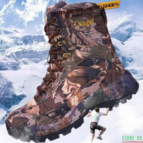 Men Hiking Shoes Waterproof High Quality Special Force Military Tactical Desert Combat Ankle Boots Army Work Boots Camouflage