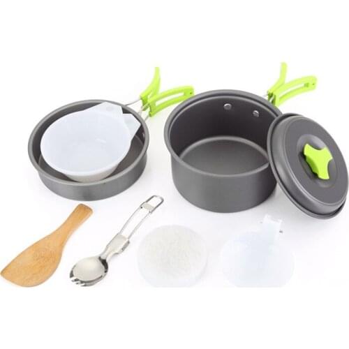 1-2 People Camping Tableware Picnic Set Travel Tableware Outdoor Kitchen Cooking Set Camping Cookware Hiking Utenils Cutlery