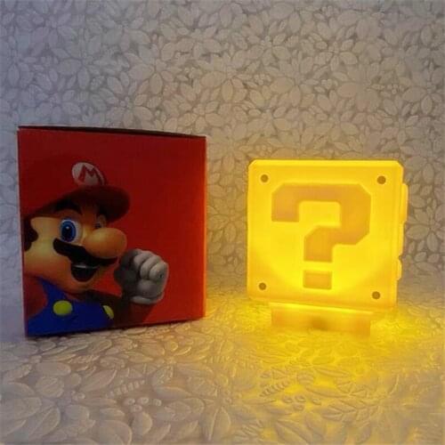 Anime Night Light Super Mario Game Question Mark Logo ED Night Light USB LED Light Night for Children Bedroom Home Lampara Gifts