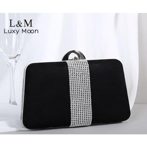 New Women Evening Bag Luxury Rhinestone Clutch Bag Solid Designer Bag Purse And Handbag Bridal Wedding Chain Shoulder Bag X432H