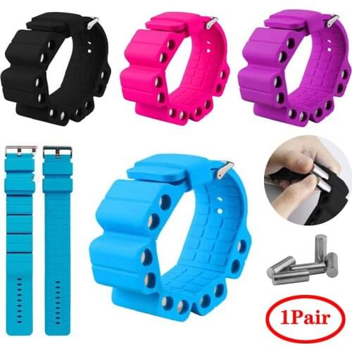 Adjustable Remove/Insert Metal Steel Column Weight-Bearing Silicone Ankle Strap Wristband Strengthening Yoga Fitness Bracelet