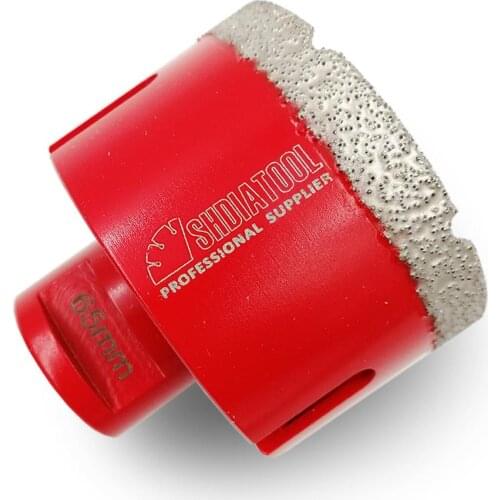 SHDIATOOL1pc Dia 65mm Vacuum brazed porcelain tile diamond drilling Drill core bit granite marble Crown M14 connection hole saw