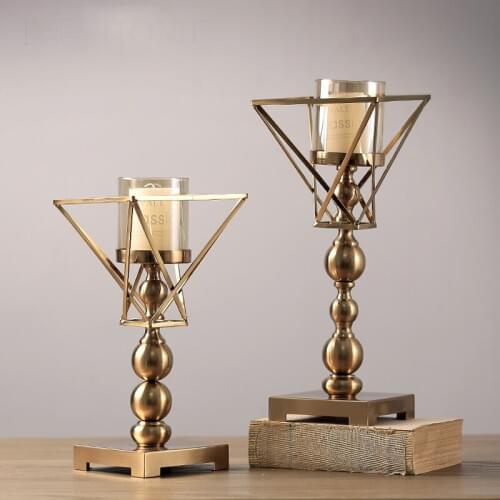 Modern European style Home Furnishing high-grade soft metal candlestick decration room Hotel Der Bar with candles