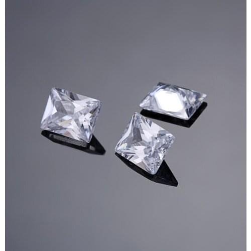 Super Shiny Synthetic Gems Quality A 2x3-5x7mm Rectangle Shape Cubic Zirconia Stones White Clear Color Loose CZ Stones