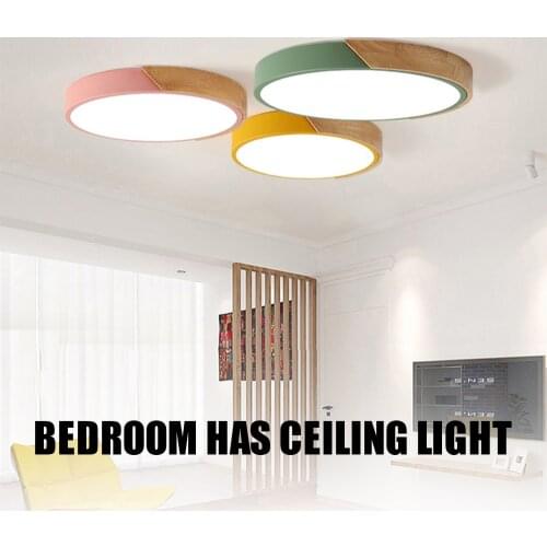 LED Ceiling Light Modern Ultra Thin Wooden Balcony Lamp for Living Room Lighting Kitchen Corridor Bedroom